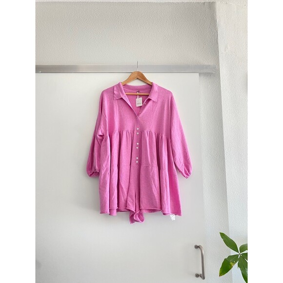 NWT Free People X REVOLVE Easy Kinda Love Romper in Rambling Rose Size Small - Picture 3 of 8